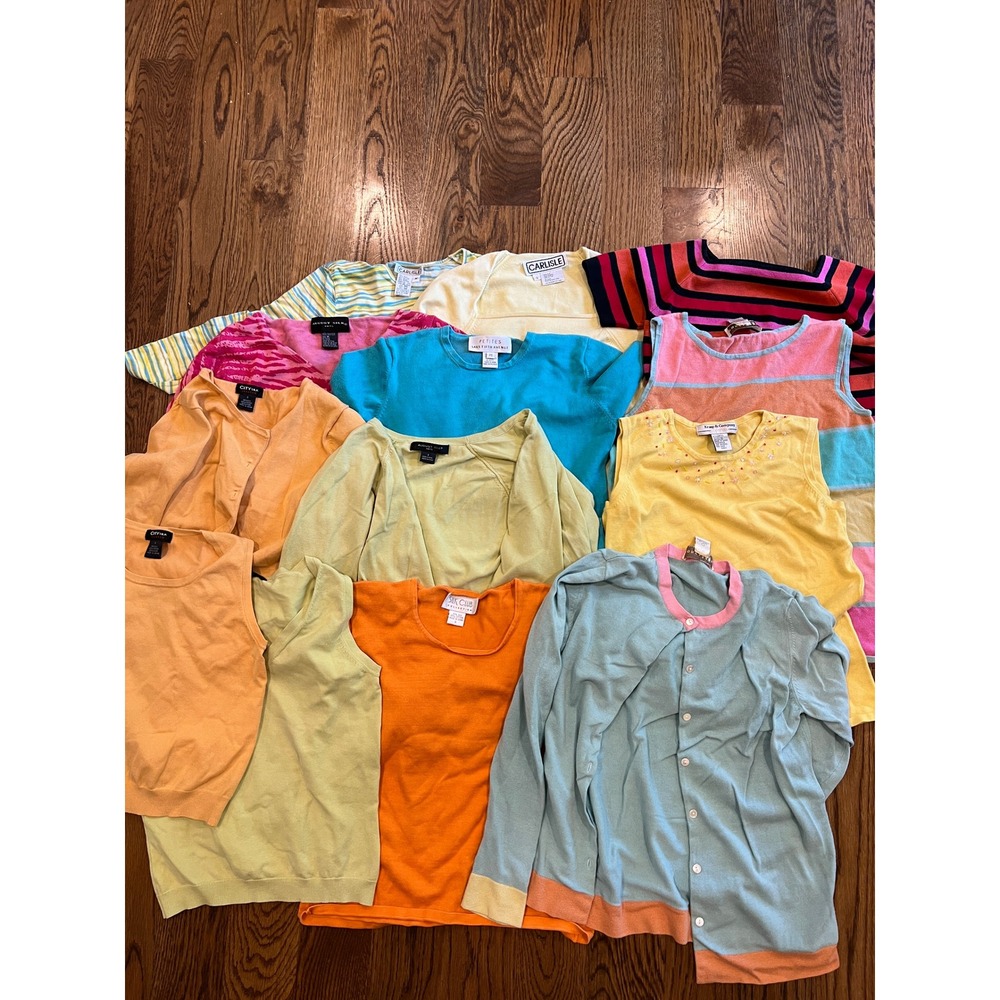 Don Caster Carlisle Silk Blend Sweater Lot Women Small 90s Spring 13 pieces!